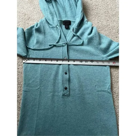 J.Crew Collection Cashmere Getaway Hoodie in Blue Henley Sweater S - Picture 6 of 9